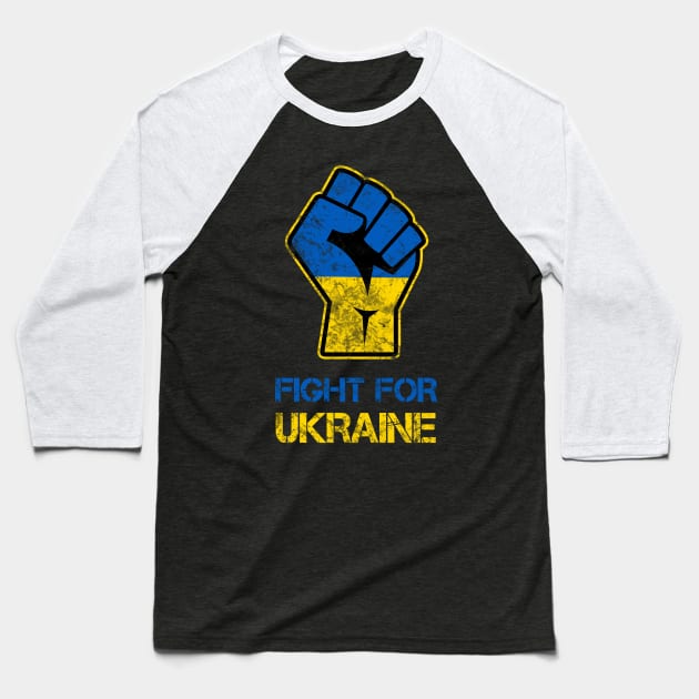 Fight for Ukraine Fist Baseball T-Shirt by Scar